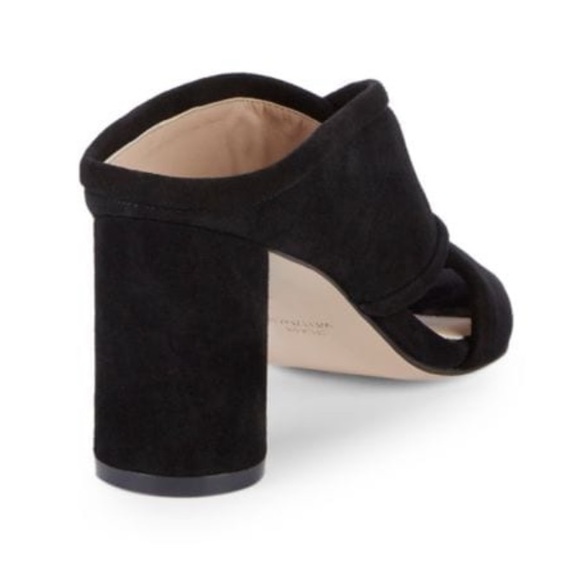 STUART WEITZMAN Suede Criss-Cross Block Heel Mule Sandals Size 7.5 - Picture 3 of 13
